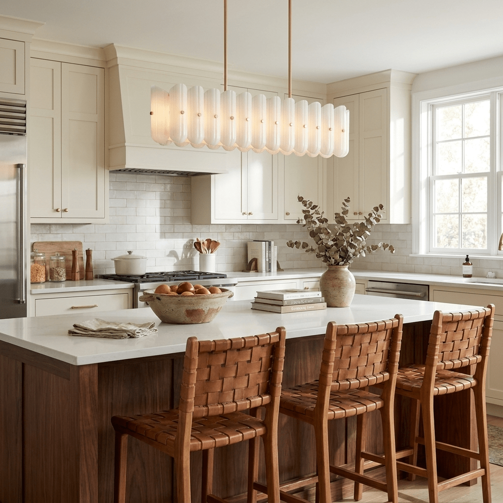 Brass Linear Chandelier — Chandelier | Maison Monashee — view 2