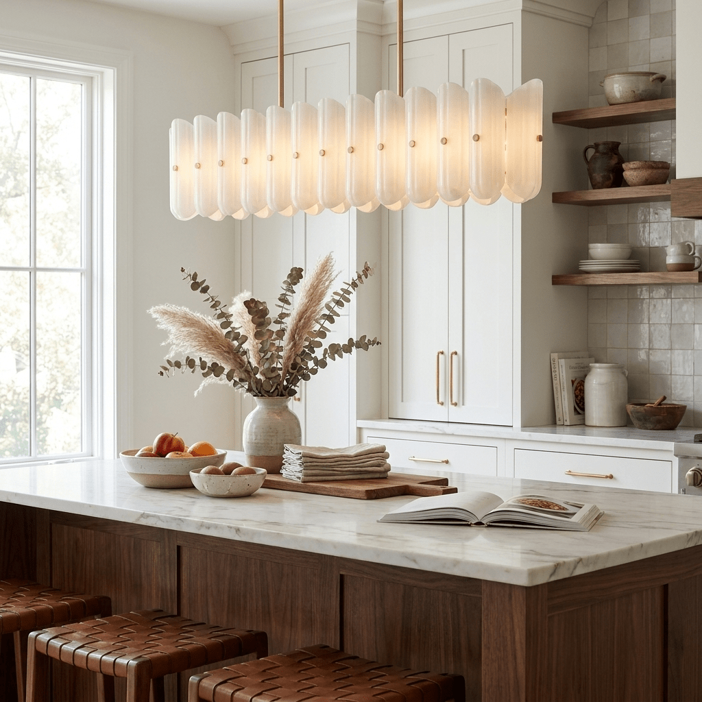 Brass Linear Chandelier — Chandelier | Maison Monashee — view 3