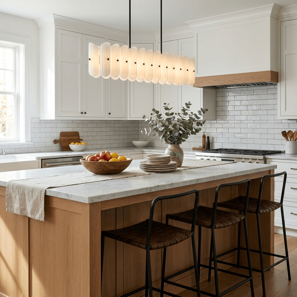 Brass Linear Chandelier — Chandelier | Maison Monashee — view 4