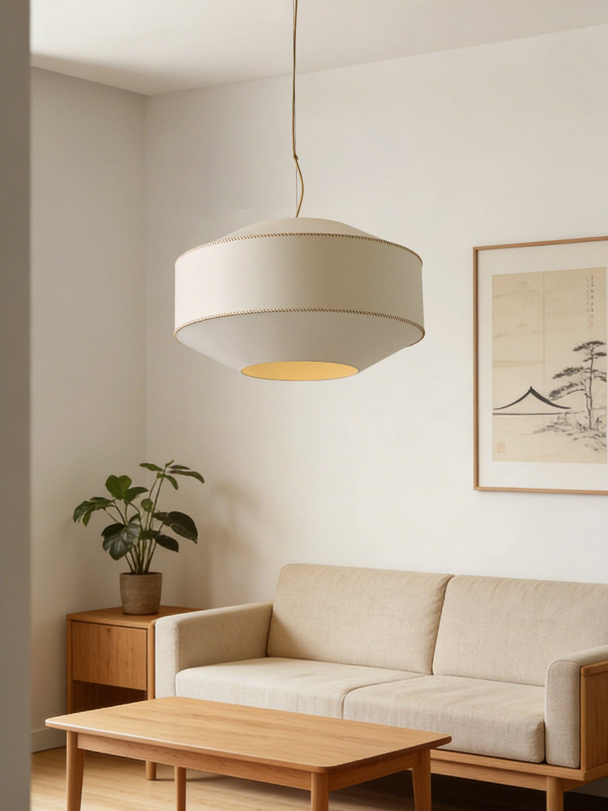 Drum Fabric Pendant Lighting — Pendant Light | Maison Monashee — view 4