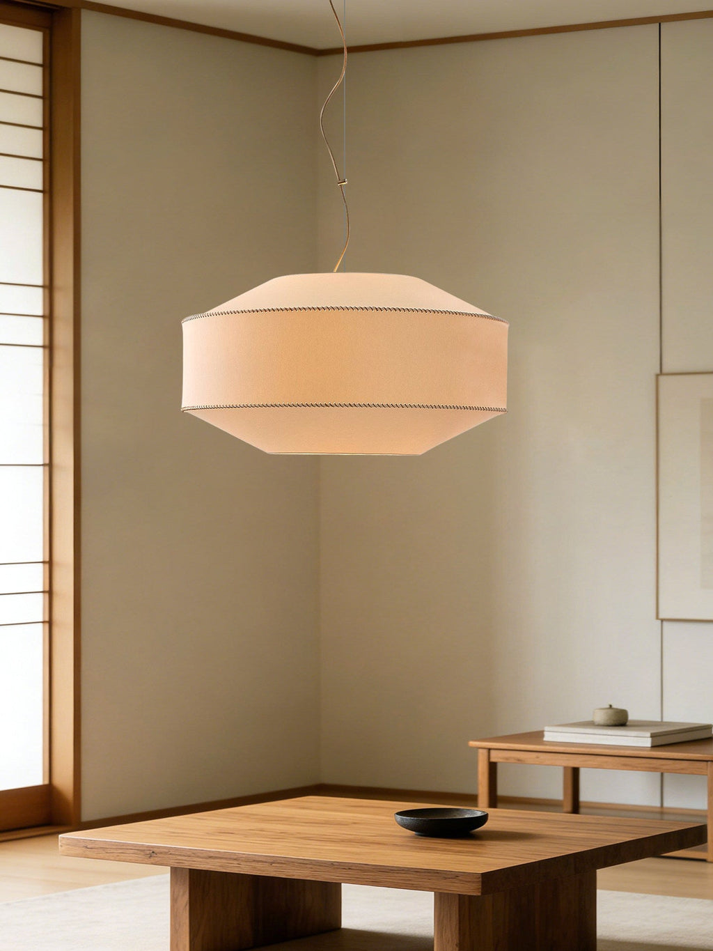 Drum Fabric Pendant Lighting — Pendant Light | Maison Monashee — view 6