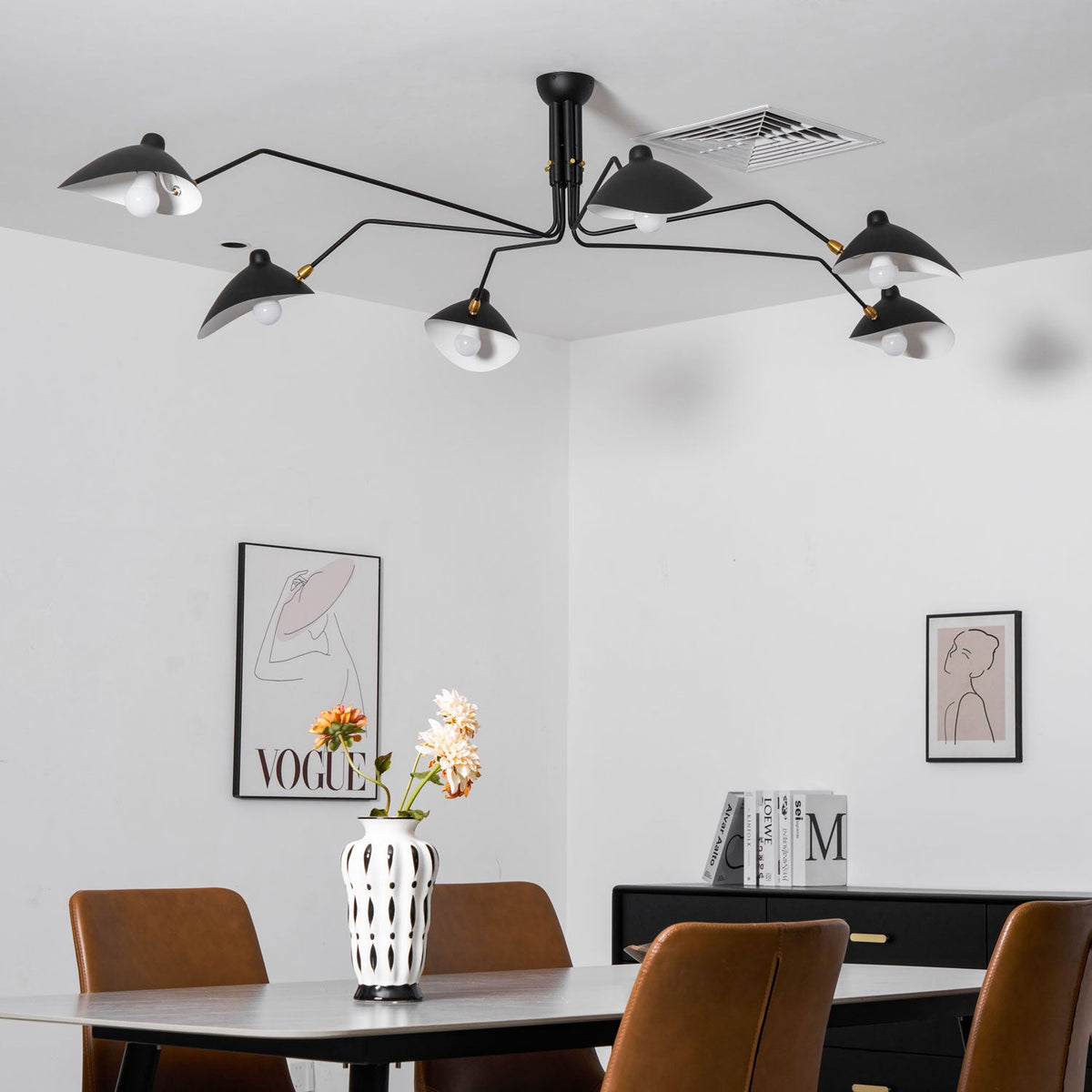 Black Metal Ceiling Light Fixture — Ceiling Light | Maison Monashee — view 93