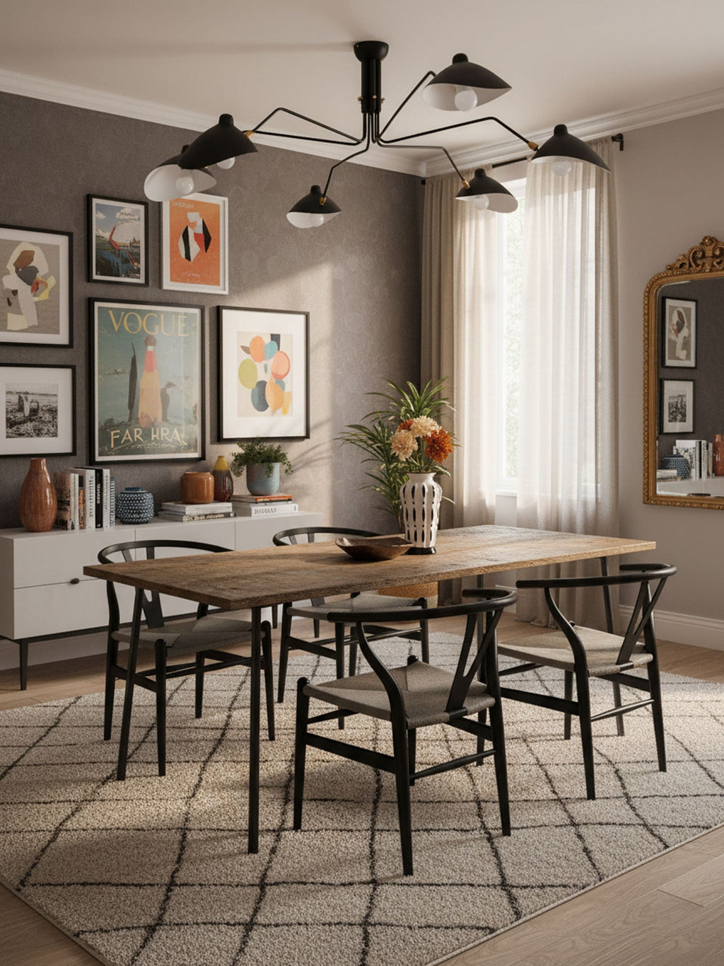 Black Metal Ceiling Light Fixture — Ceiling Light | Maison Monashee — view 10
