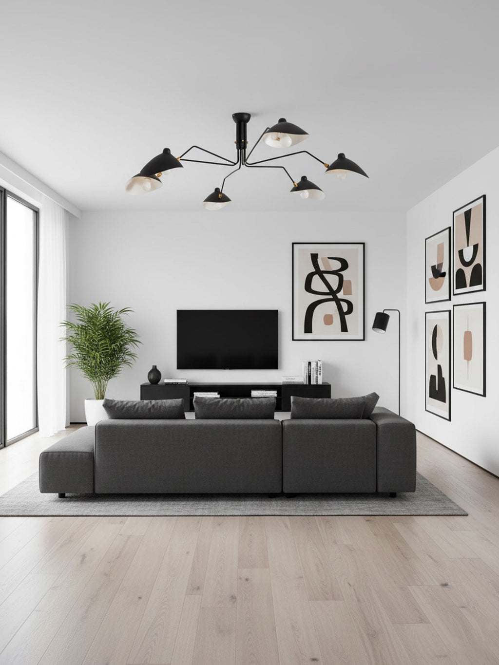 Black Metal Ceiling Light Fixture — Ceiling Light | Maison Monashee — view 12