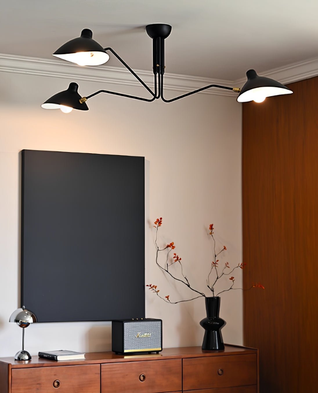 Black Metal Ceiling Light Fixture — Ceiling Light | Maison Monashee — view 97