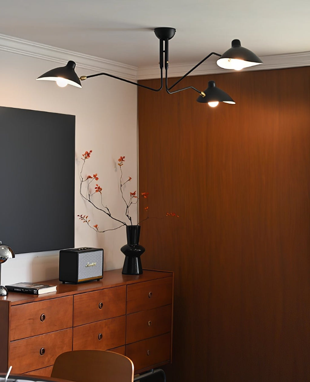 Black Metal Ceiling Light Fixture — Ceiling Light | Maison Monashee — view 99