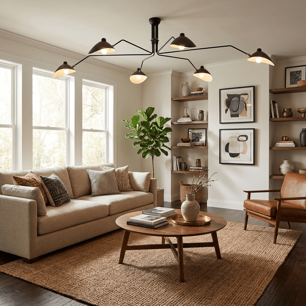 Black Metal Ceiling Light Fixture — Ceiling Light | Maison Monashee — view 6