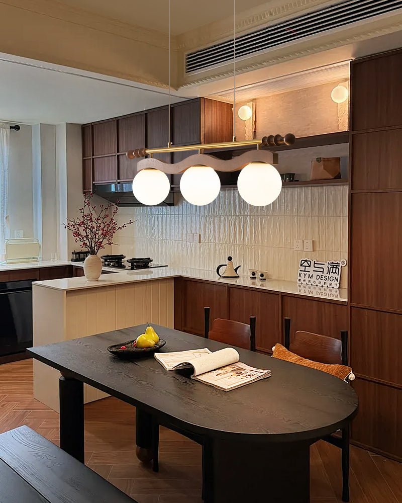 Linear Glass Globe Chandelier — Chandelier | Maison Monashee — view 13