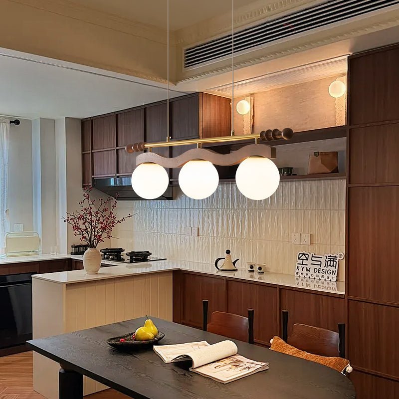 Linear Glass Globe Chandelier — Chandelier | Maison Monashee — view 15
