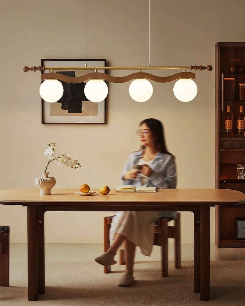 Linear Glass Globe Chandelier — Chandelier | Maison Monashee — view 14