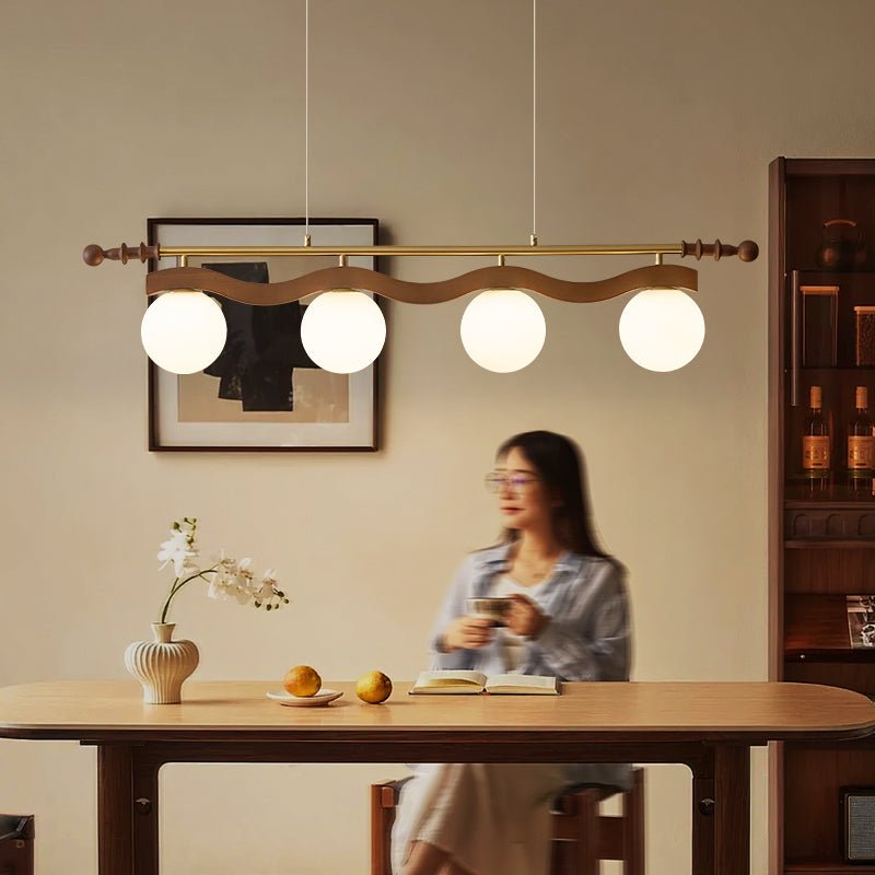 Linear Glass Globe Chandelier — Chandelier | Maison Monashee — view 7
