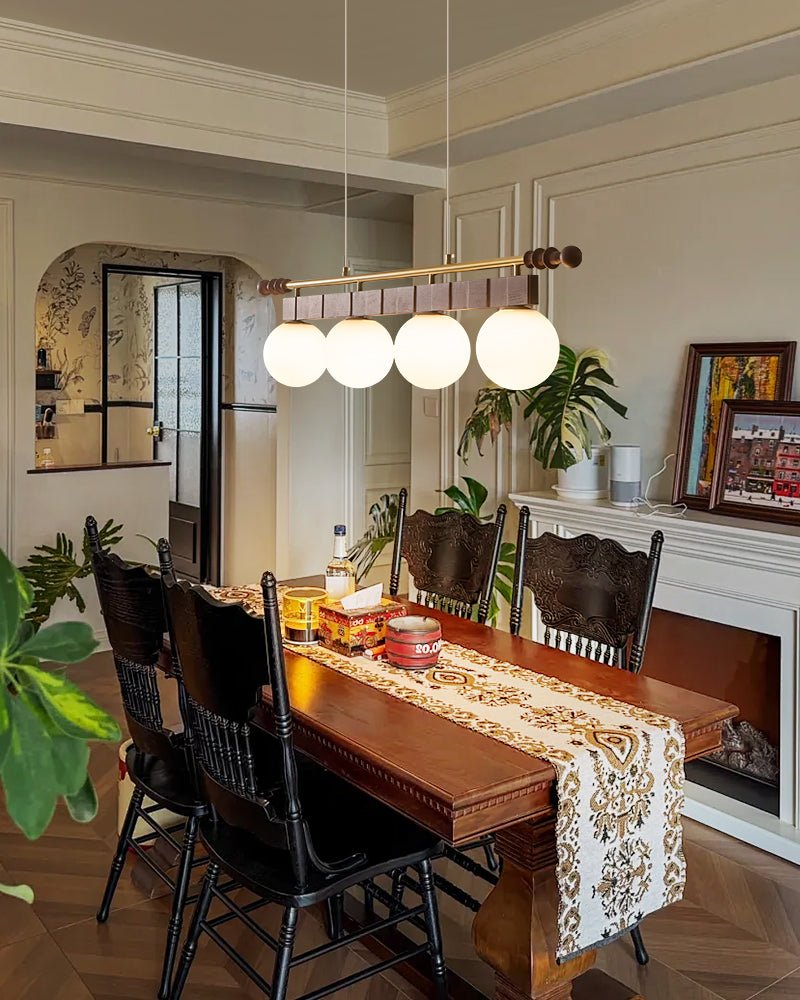 Linear Glass Globe Chandelier — Chandelier | Maison Monashee — view 10
