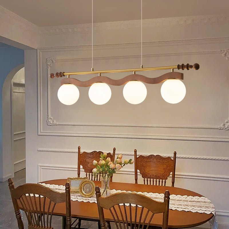 Linear Glass Globe Chandelier — Chandelier | Maison Monashee — view 16