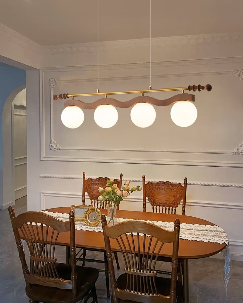 Linear Glass Globe Chandelier — Chandelier | Maison Monashee — view 11