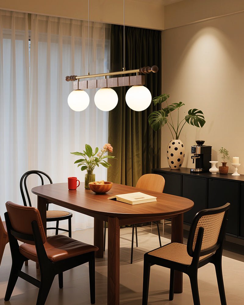 Linear Glass Globe Chandelier — Chandelier | Maison Monashee — view 12