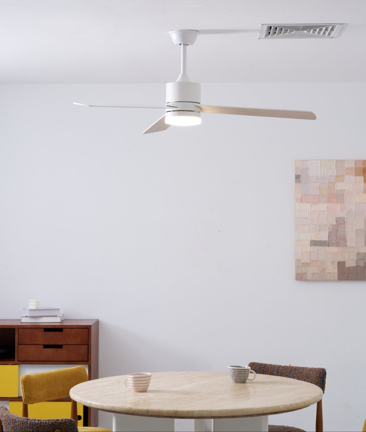 Matte White Ceiling Fan with Light — Ceiling Fan | Maison Monashee — view 9