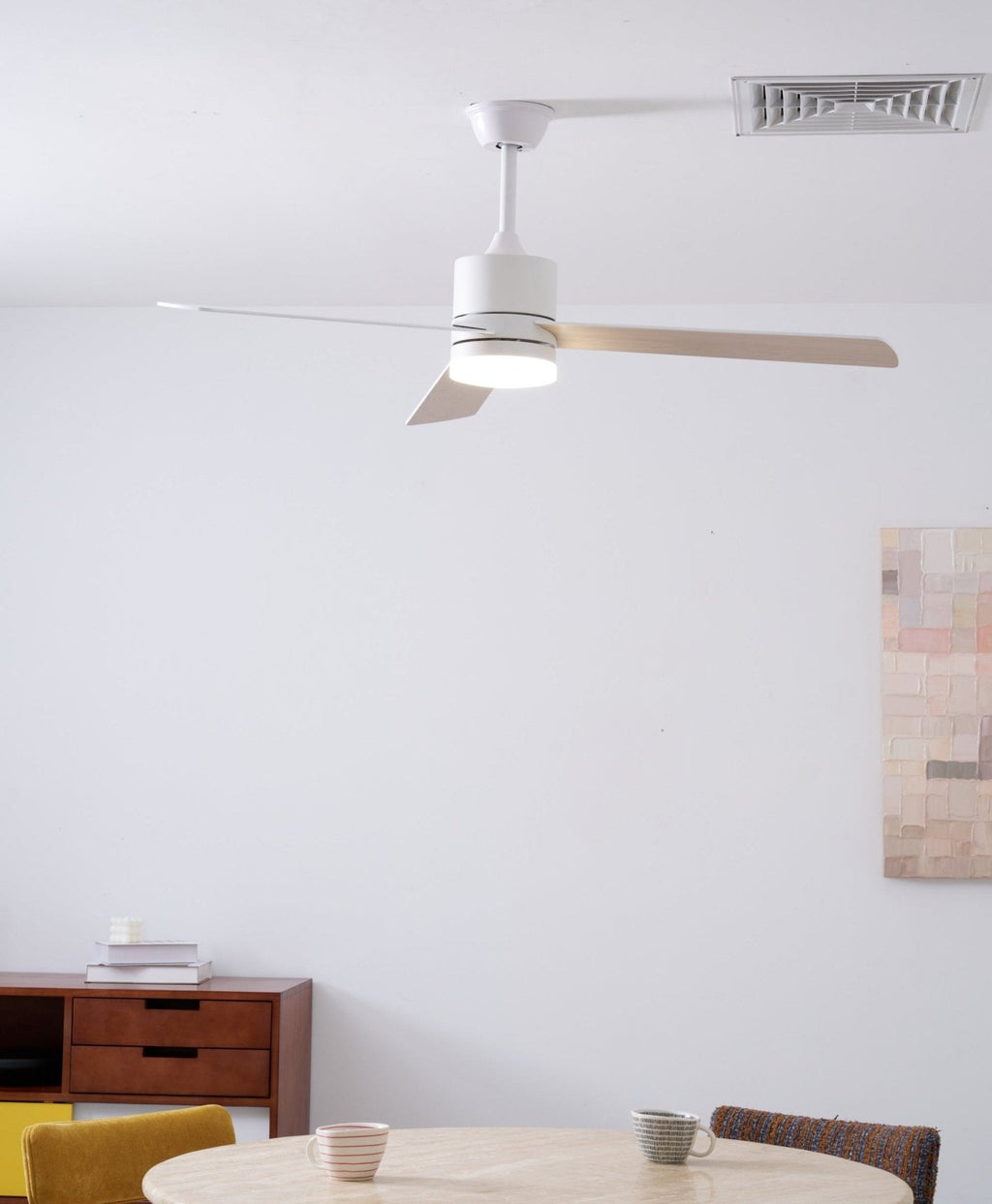 Matte White Ceiling Fan with Light — Ceiling Fan | Maison Monashee — view 11