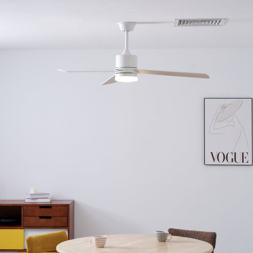 Matte White Ceiling Fan with Light — Ceiling Fan | Maison Monashee — view 14