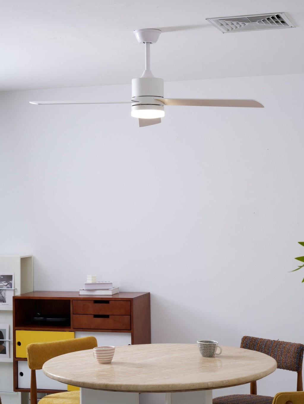 Matte White Ceiling Fan with Light — Ceiling Fan | Maison Monashee — view 8