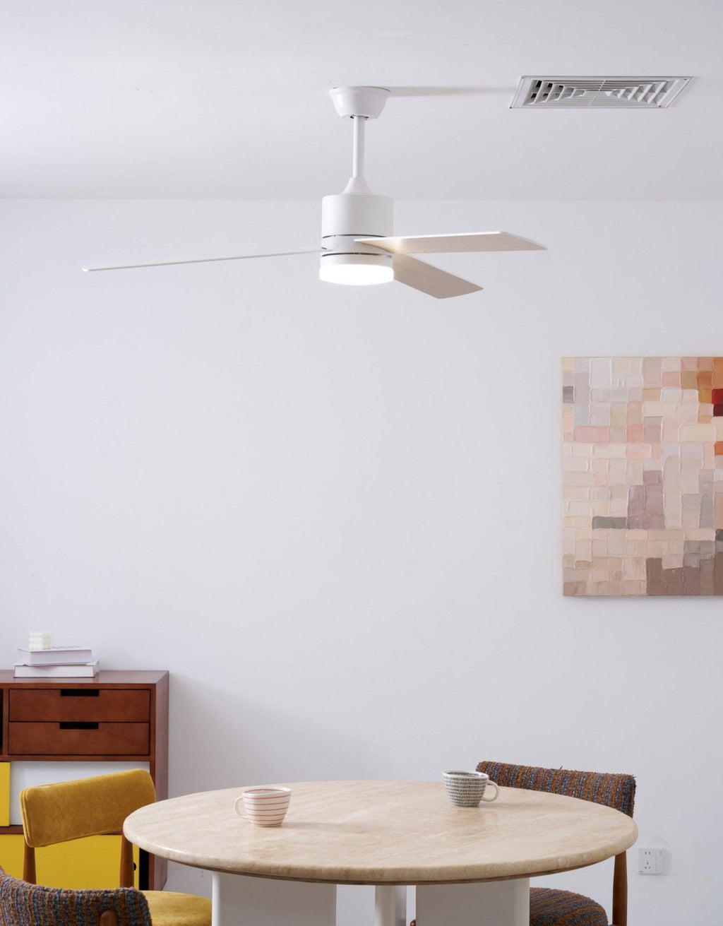 Matte White Ceiling Fan with Light — Ceiling Fan | Maison Monashee — view 4