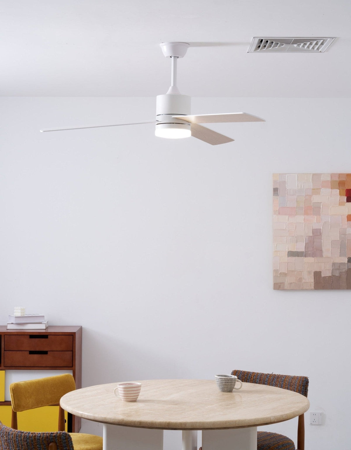 Matte White Ceiling Fan with Light — Ceiling Fan | Maison Monashee — view 4