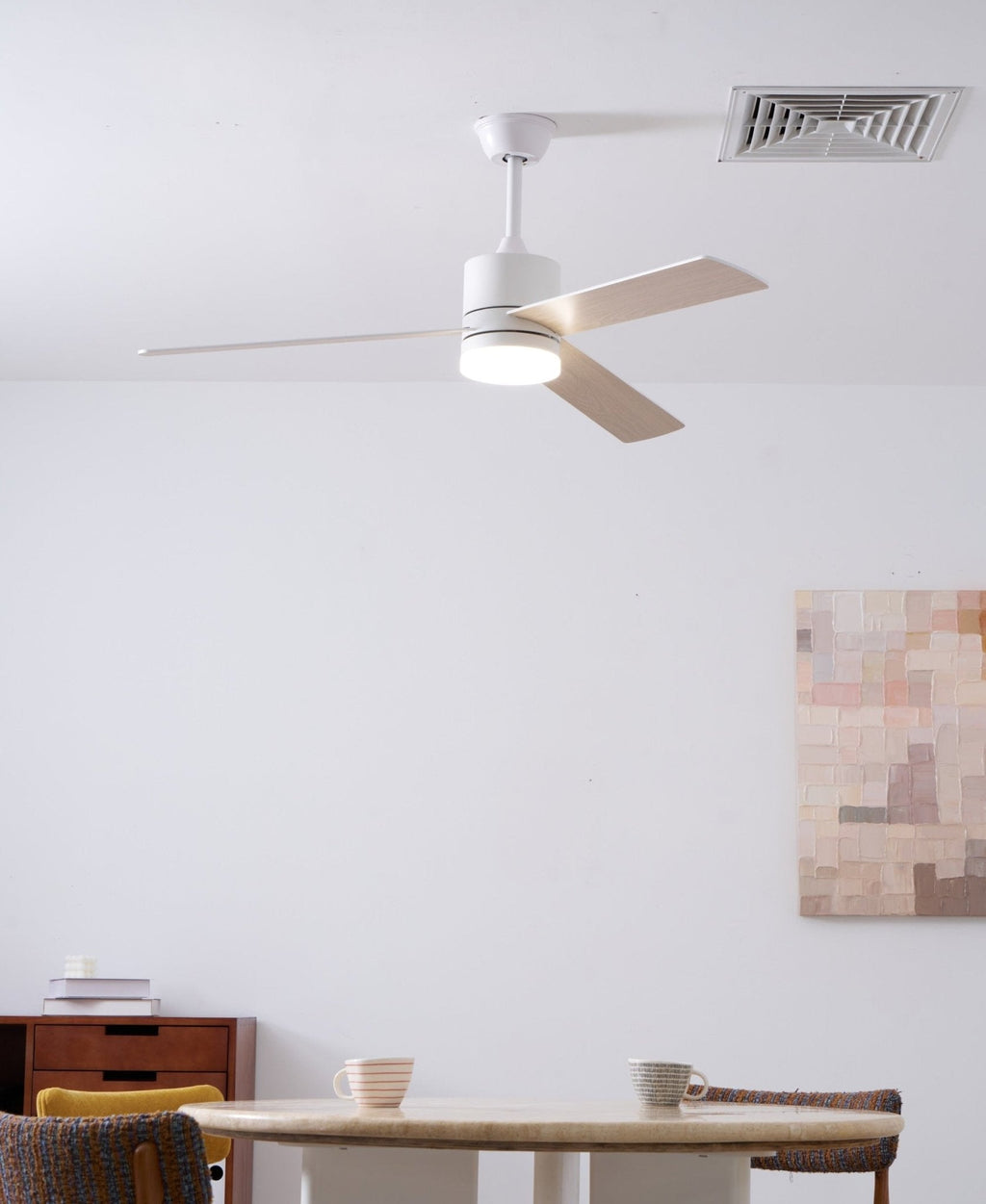 Matte White Ceiling Fan with Light — Ceiling Fan | Maison Monashee — view 5