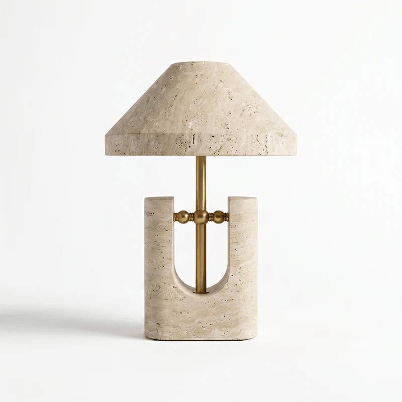 Beige and Gold Table Lamp — Table Lamp | Maison Monashee — view 5