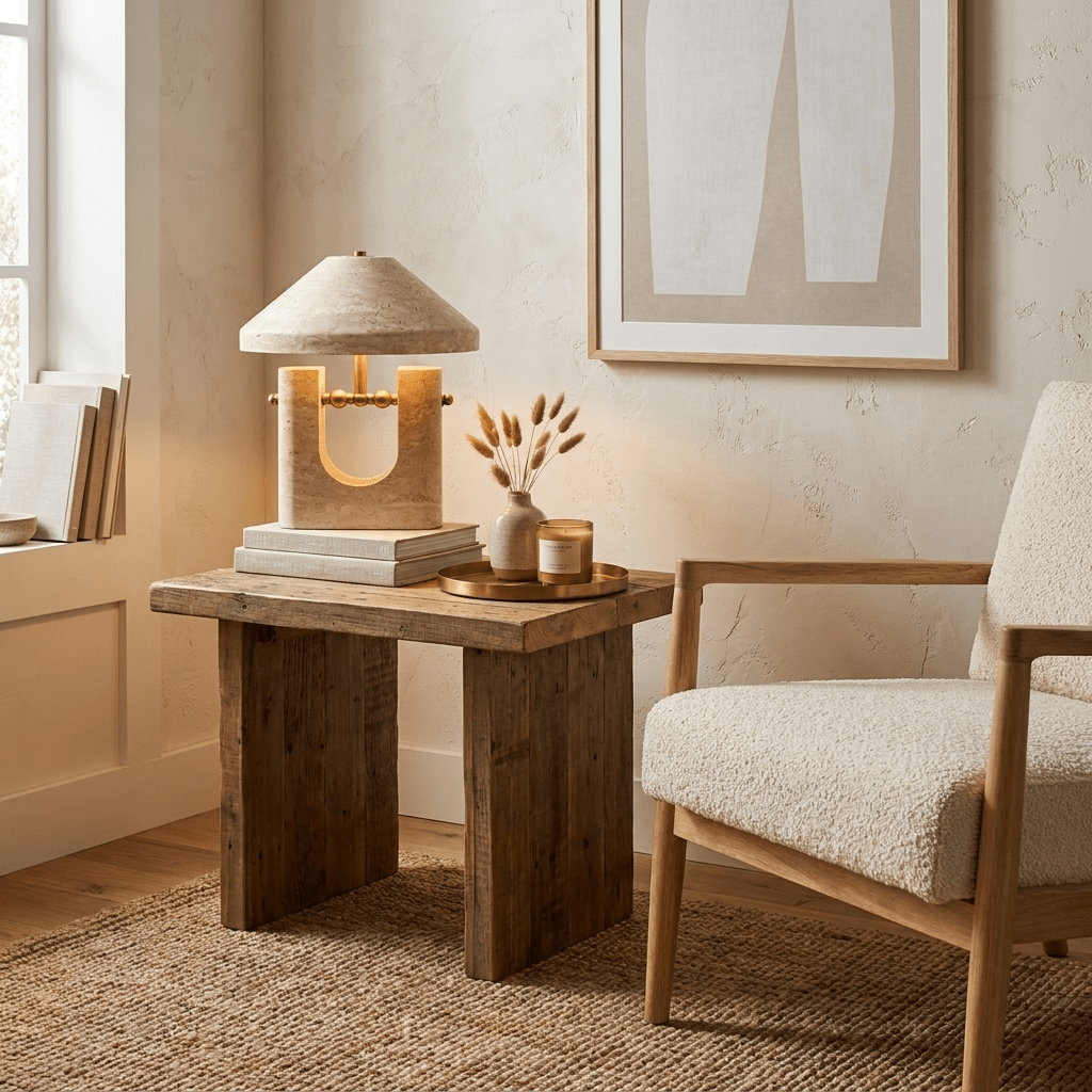 Beige and Gold Table Lamp — Table Lamp | Maison Monashee — view 9