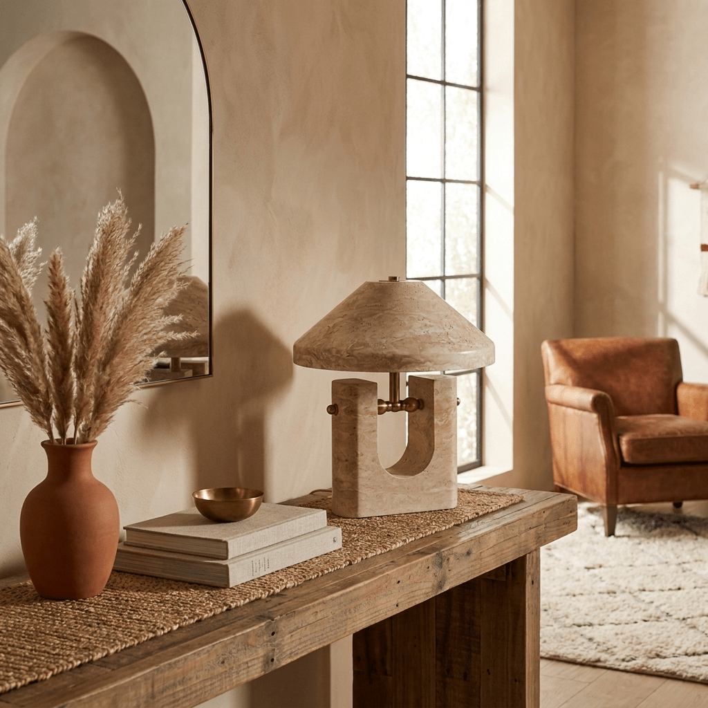 Beige and Gold Table Lamp — Table Lamp | Maison Monashee — view 8