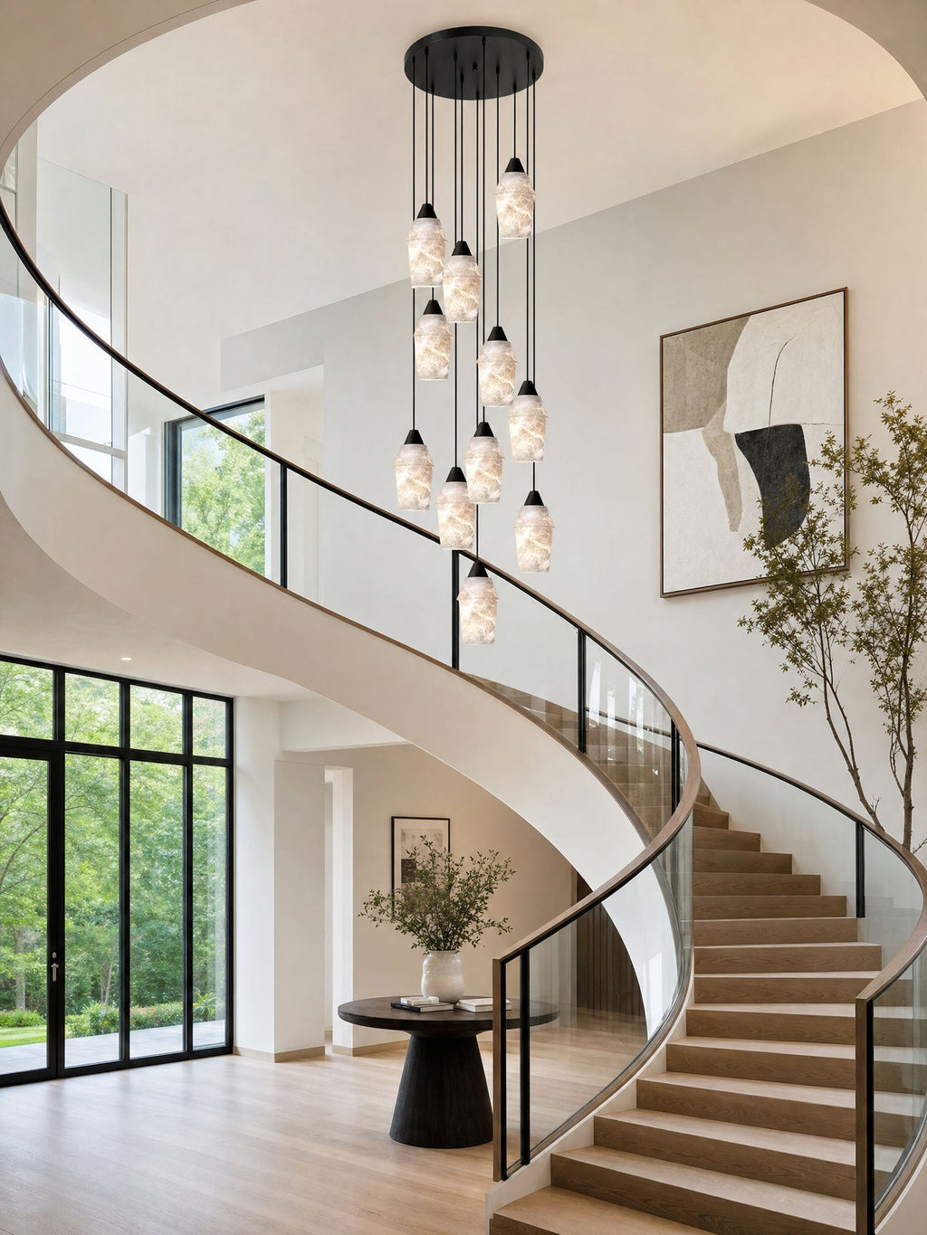 Matte Black Entryway Chandelier — Chandelier | Maison Monashee — view 3