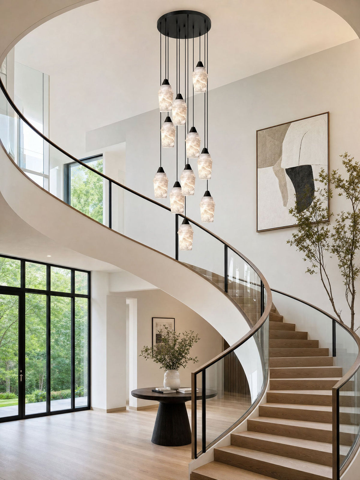 Matte Black Entryway Chandelier — Chandelier | Maison Monashee — view 3