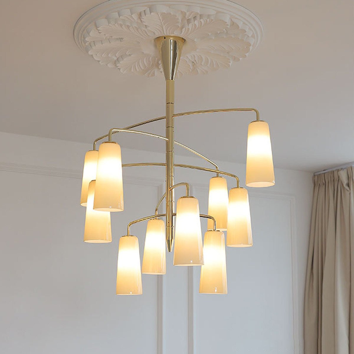 Gold Tiered Chandelier — Chandelier | Maison Monashee — view 19