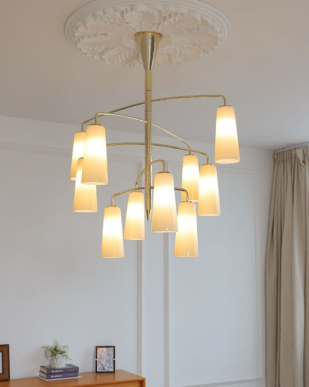 Gold Tiered Chandelier — Chandelier | Maison Monashee — view 22