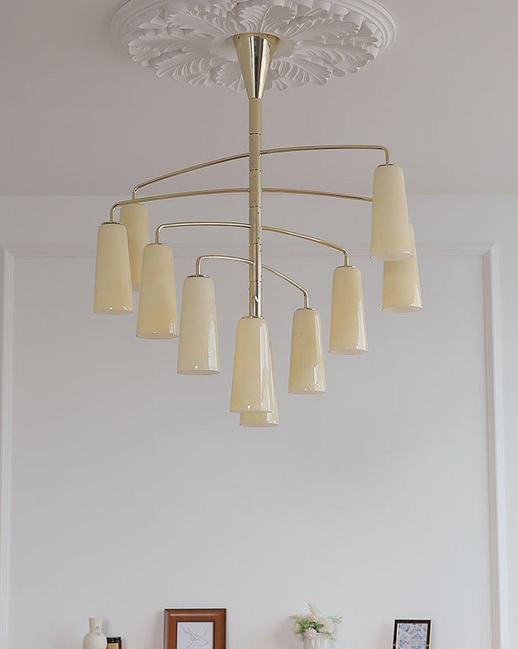 Gold Tiered Chandelier — Chandelier | Maison Monashee — view 25