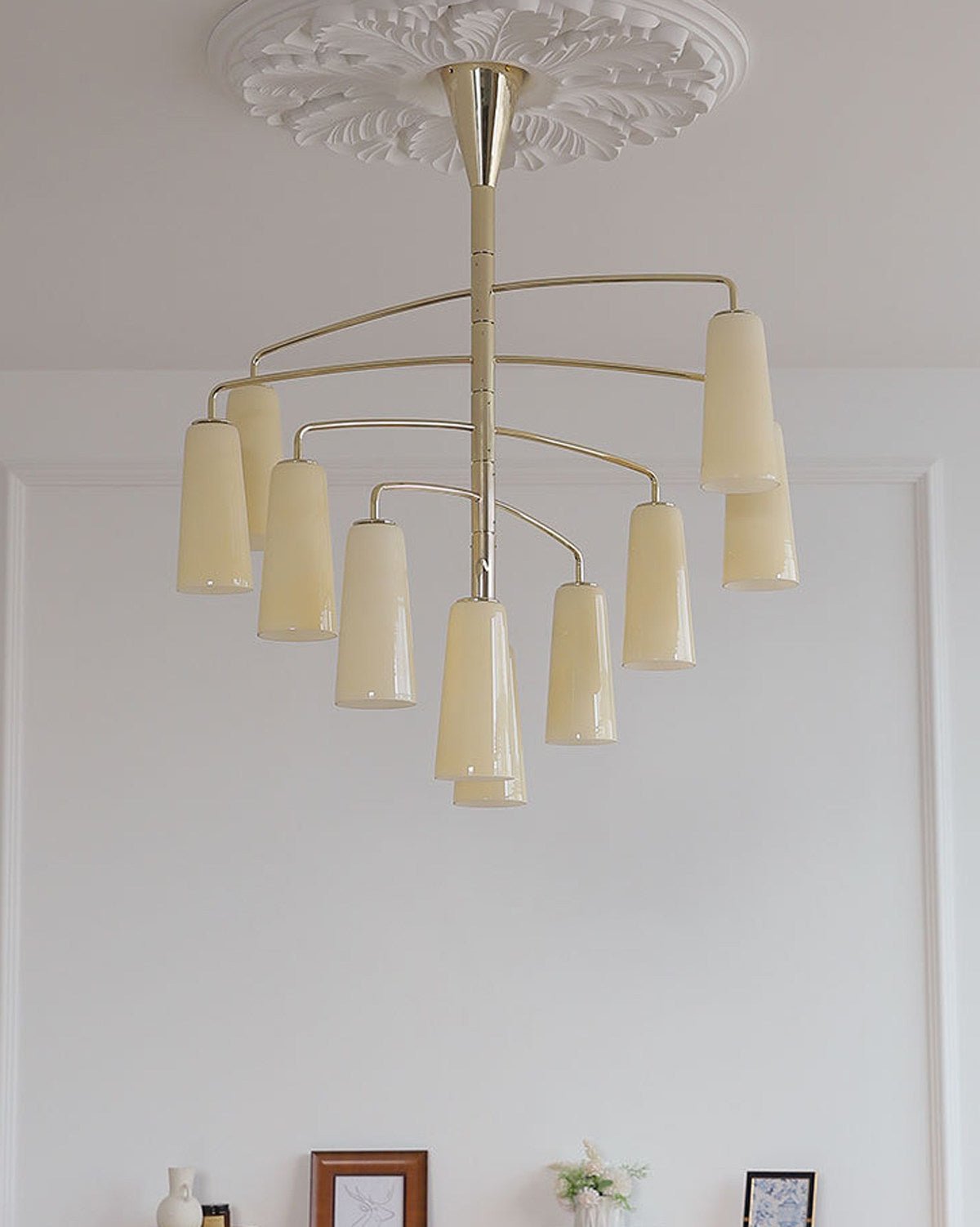 Gold Tiered Chandelier — Chandelier | Maison Monashee — view 25