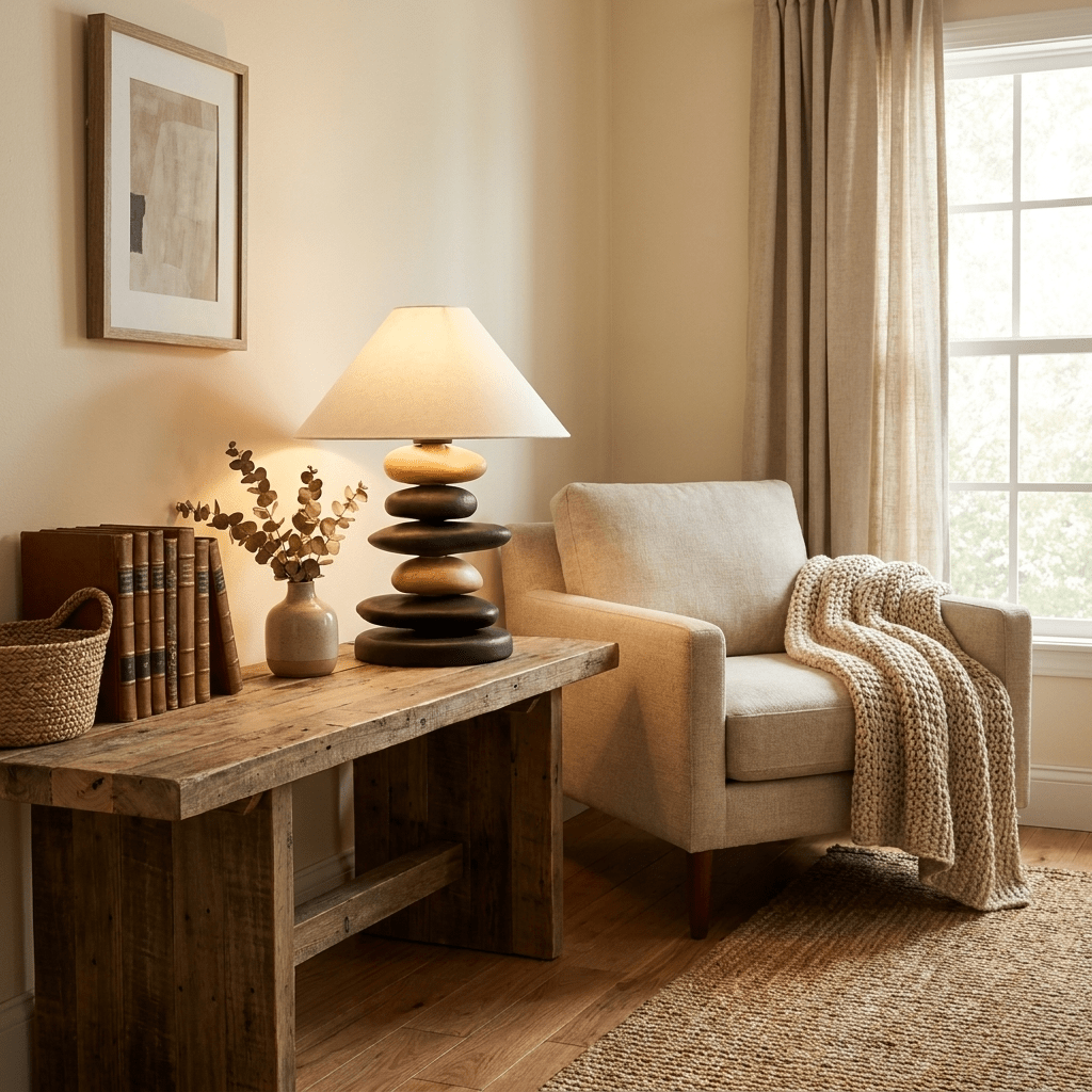 Wooden Bedside Table Lamp — Table Lamp | Maison Monashee — view 2