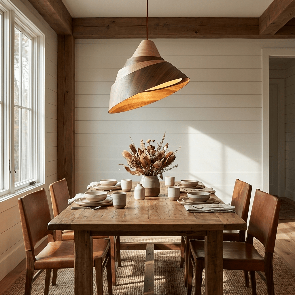 Contemporary Wood Pendant Light — Pendant Light | Maison Monashee — view 2