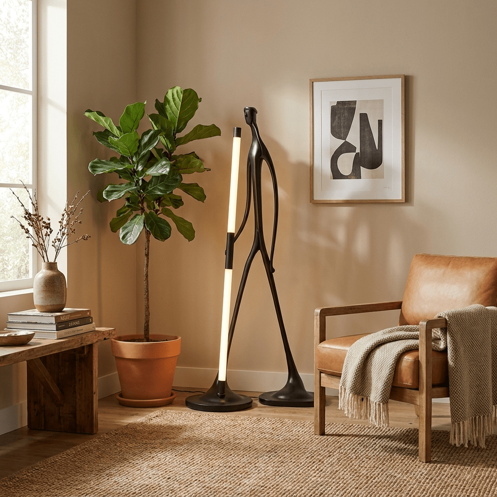 Black Slim Floor Lamp — Floor Lamp | Maison Monashee — view 6