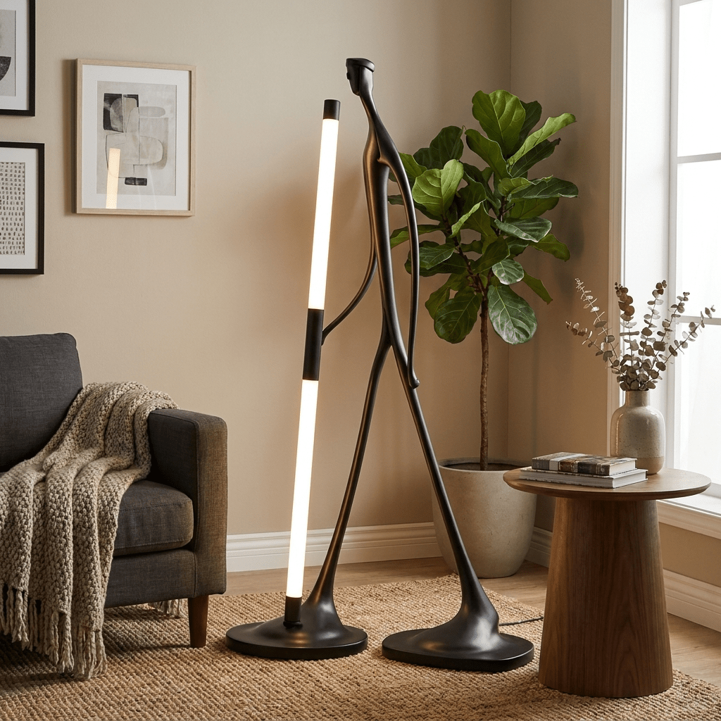 Black Slim Floor Lamp — Floor Lamp | Maison Monashee — view 7