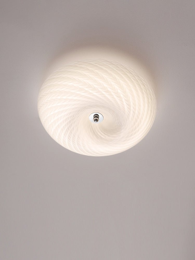 White Glass Flush Mount Light — Ceiling Light | Maison Monashee — view 9