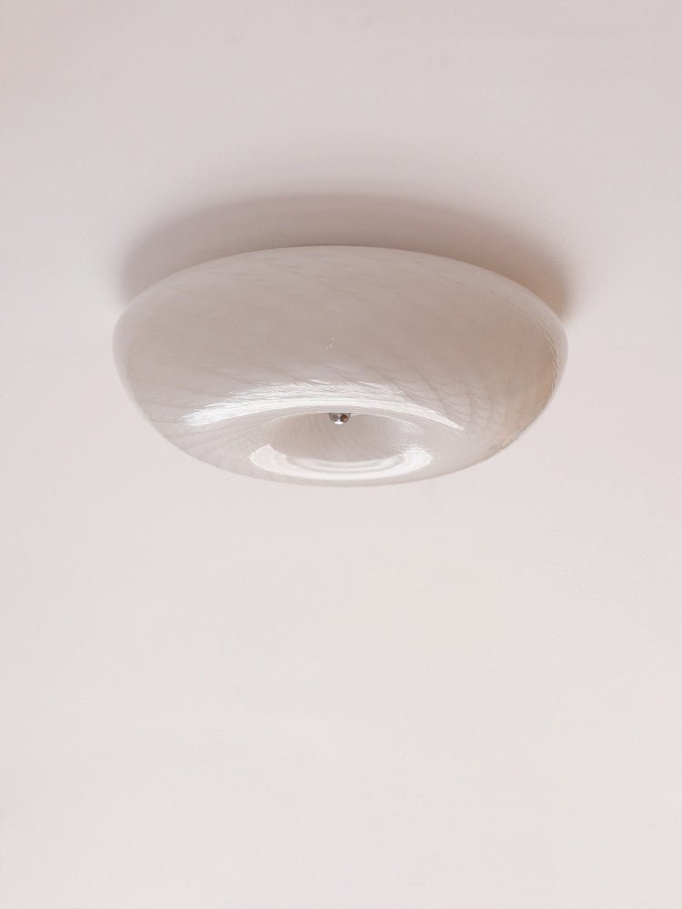 White Glass Flush Mount Light — Ceiling Light | Maison Monashee — view 10
