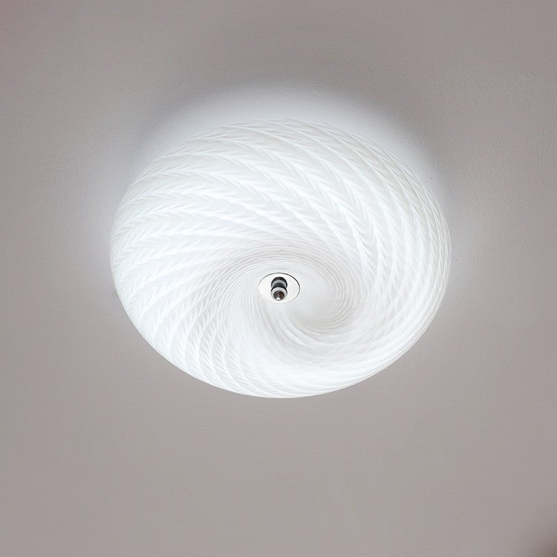 White Glass Flush Mount Light — Ceiling Light | Maison Monashee — view 11