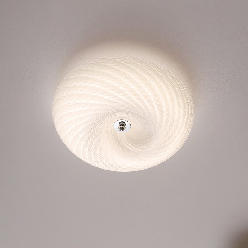 White Glass Flush Mount Light — Ceiling Light | Maison Monashee — view 12