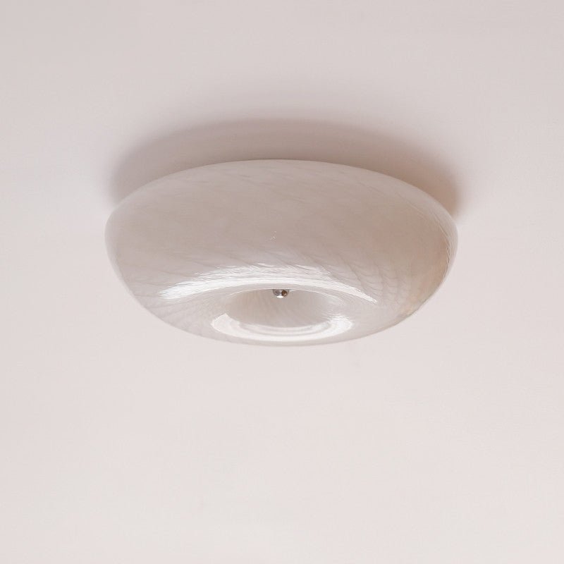 White Glass Flush Mount Light — Ceiling Light | Maison Monashee — view 13