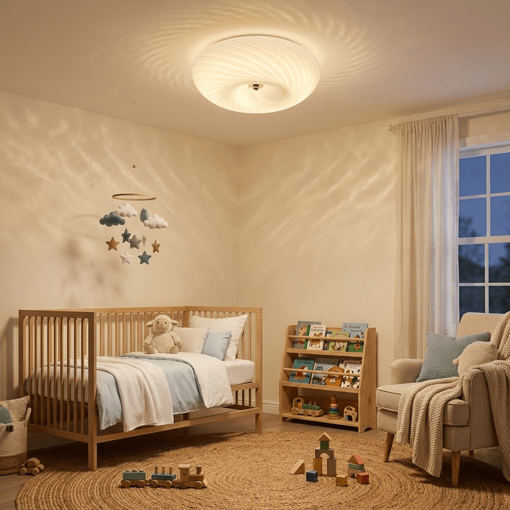 White Glass Flush Mount Light — Ceiling Light | Maison Monashee — view 4