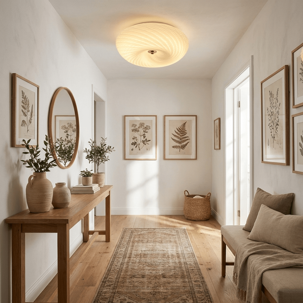 White Glass Flush Mount Light — Ceiling Light | Maison Monashee — view 6