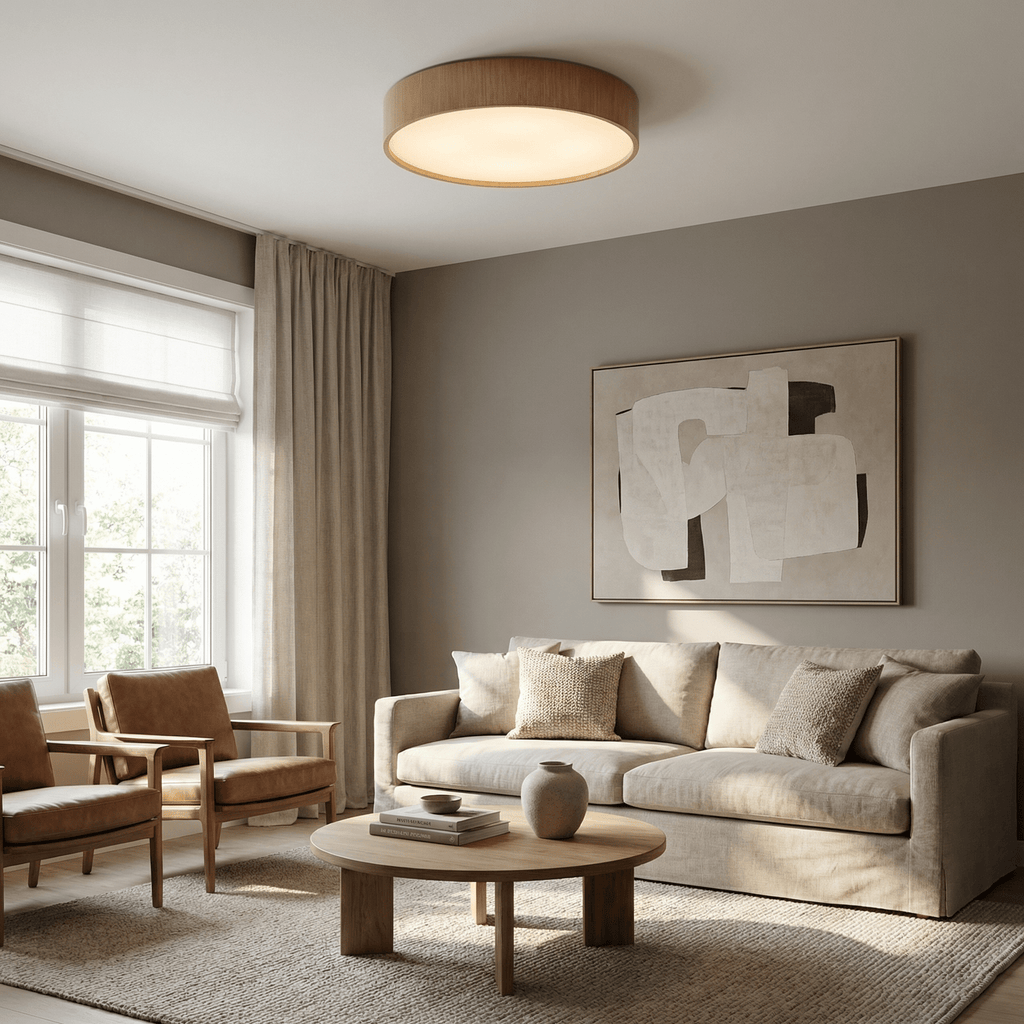 Modern Wood Flush Mount Light — Ceiling Light | Maison Monashee — view 2