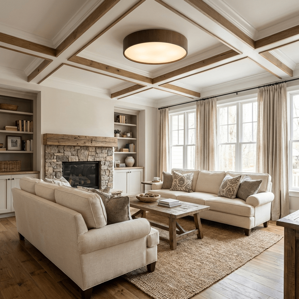 Modern Wood Flush Mount Light — Ceiling Light | Maison Monashee — view 3