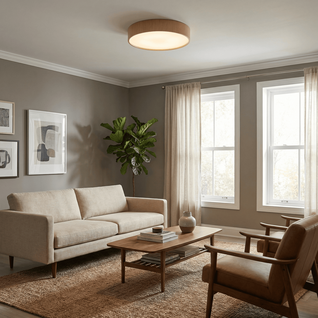 Modern Wood Flush Mount Light — Ceiling Light | Maison Monashee — view 5