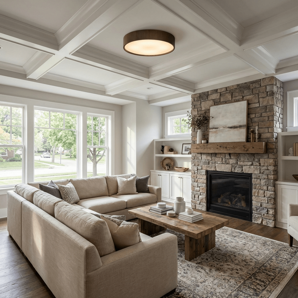 Modern Wood Flush Mount Light — Ceiling Light | Maison Monashee — view 4